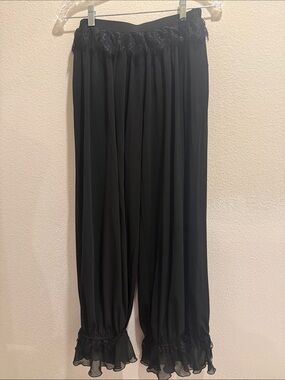 Zara Black Ruffled Hem Palazzo Pants